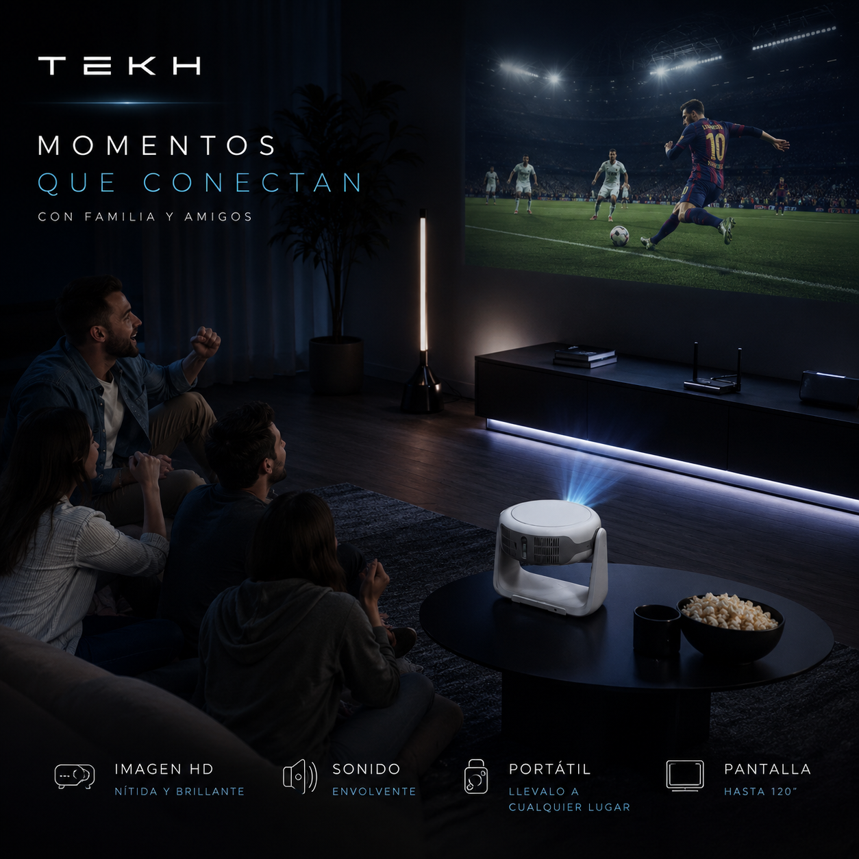 10-15 days Estimated Delivery Time - 5G Intelligent Voice Projector HD 4K Home Day Direct Wall Automatic Wifi Smart Projector